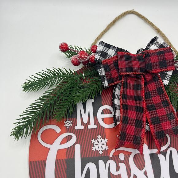 Christmas Hanging Sign - Welcome Door Plaque | Holiday Christmas Decoration - Picture 5 of 8